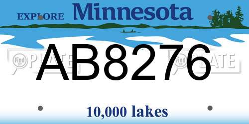 AB8276 Minnesota License Plate