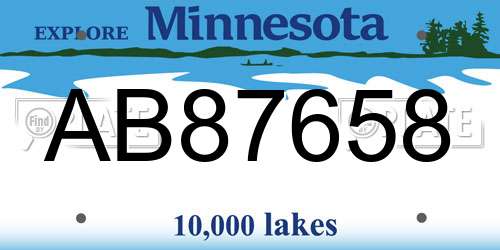 AB87658 Minnesota License Plate