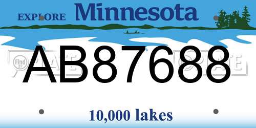 AB87688 Minnesota License Plate
