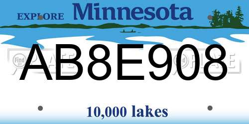 AB8E908 Minnesota License Plate