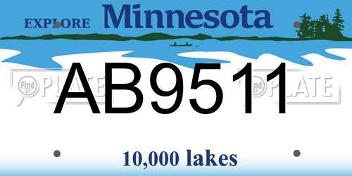 AB9511 Minnesota License Plate