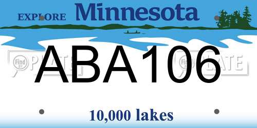 ABA106 Minnesota License Plate