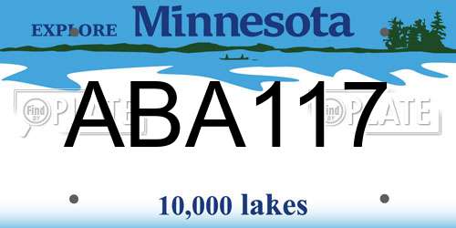 ABA117 Minnesota License Plate