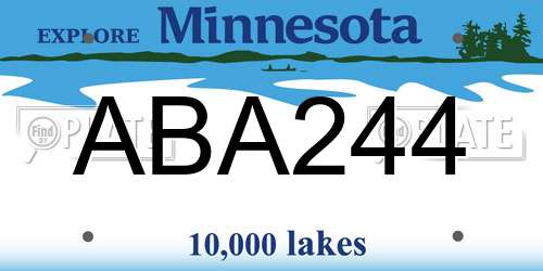 ABA244 Minnesota License Plate