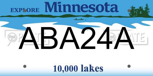 ABA24A Minnesota License Plate