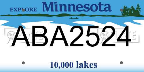 ABA2524 Minnesota License Plate
