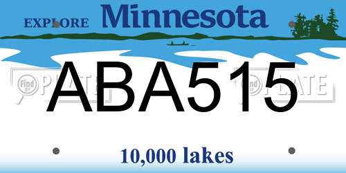 ABA515 Minnesota License Plate
