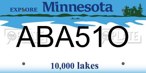 ABA51O Minnesota License Plate