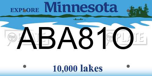 ABA81O Minnesota License Plate