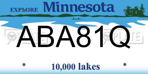 ABA81Q Minnesota License Plate