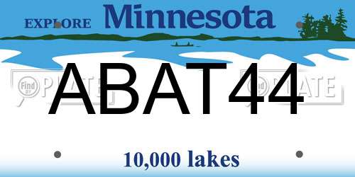 ABAT44 Minnesota License Plate