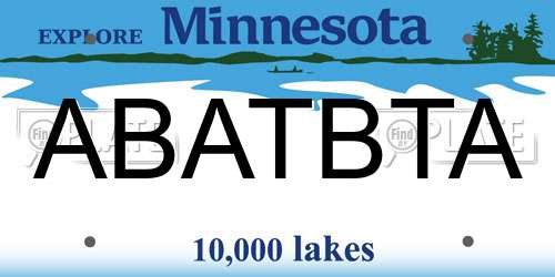 ABATBTA Minnesota License Plate