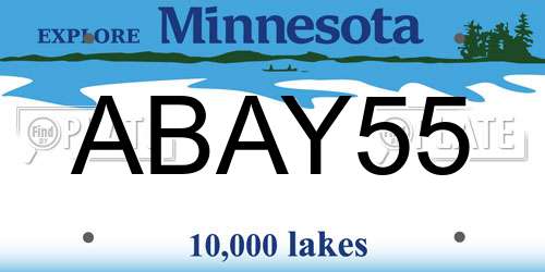 ABAY55 Minnesota License Plate