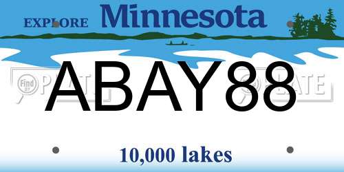 ABAY88 Minnesota License Plate