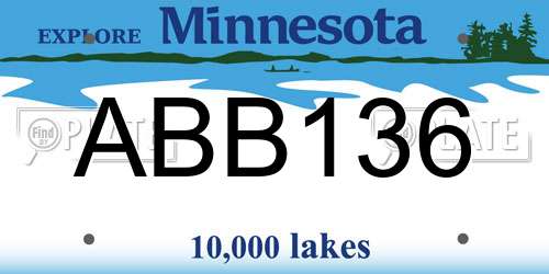 ABB136 Minnesota License Plate