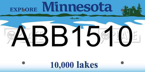 ABB1510 Minnesota License Plate