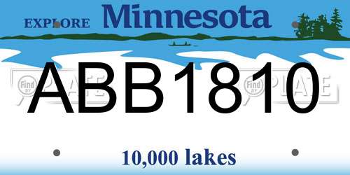 ABB1810 Minnesota License Plate