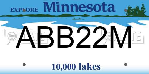 ABB22M Minnesota License Plate