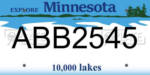 ABB2545 Minnesota License Plate