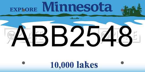 ABB2548 Minnesota License Plate