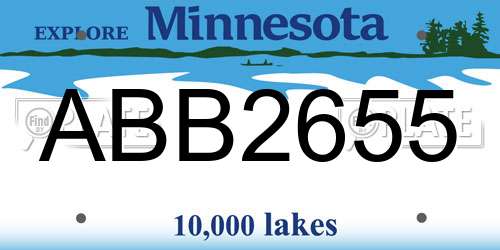 ABB2655 Minnesota License Plate