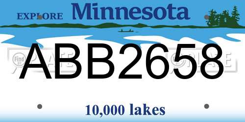 ABB2658 Minnesota License Plate