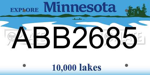 ABB2685 Minnesota License Plate
