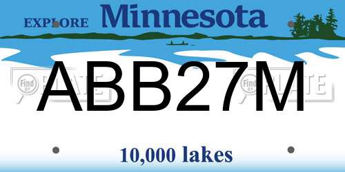 ABB27M Minnesota License Plate