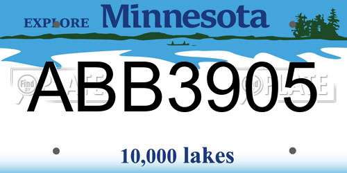 ABB3905 Minnesota License Plate