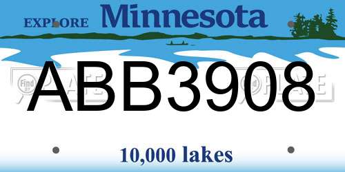 ABB3908 Minnesota License Plate