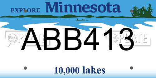 ABB413 Minnesota License Plate