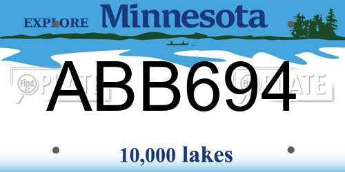 ABB694 Minnesota License Plate