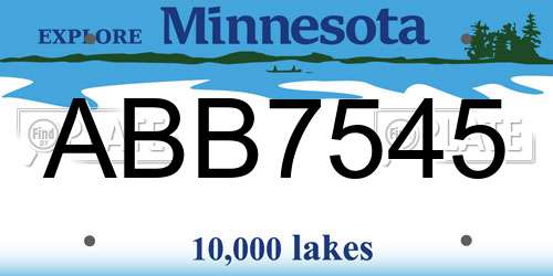 ABB7545 Minnesota License Plate