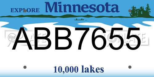 ABB7655 Minnesota License Plate
