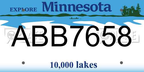 ABB7658 Minnesota License Plate