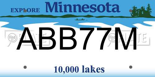 ABB77M Minnesota License Plate