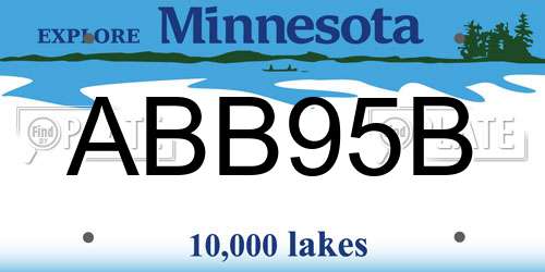 ABB95B Minnesota License Plate