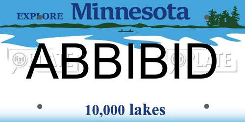 ABBIBID Minnesota License Plate