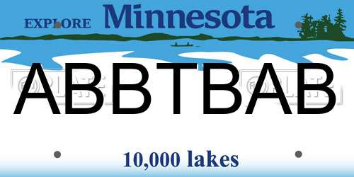 ABBTBAB Minnesota License Plate