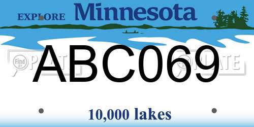 ABC069 Minnesota License Plate