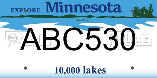 ABC530 Minnesota License Plate