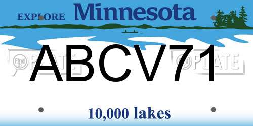 ABCV71 Minnesota License Plate