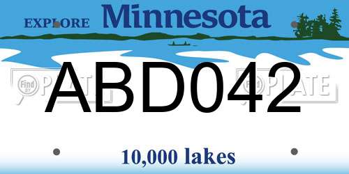ABD042 Minnesota License Plate