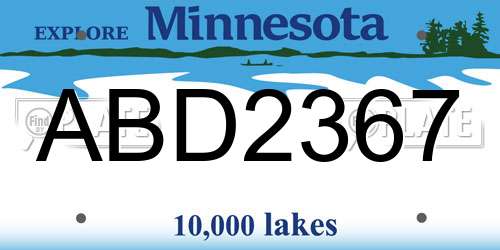ABD2367 Minnesota License Plate