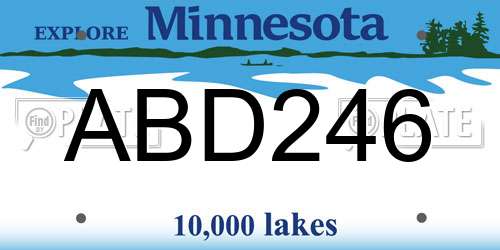 ABD246 Minnesota License Plate