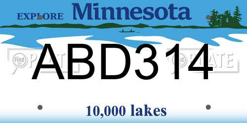 ABD314 Minnesota License Plate