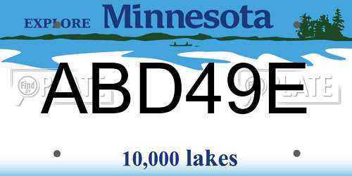 ABD49E Minnesota License Plate