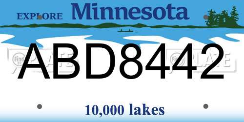 ABD8442 Minnesota License Plate