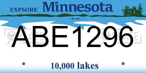 ABE1296 Minnesota License Plate