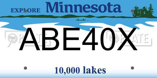 ABE40X Minnesota License Plate